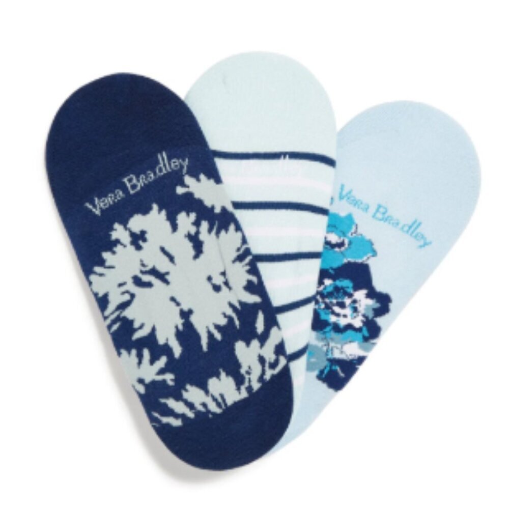 Vera Bradley Low Cut Liners 3 Pack Dive Floral Medallion NWT